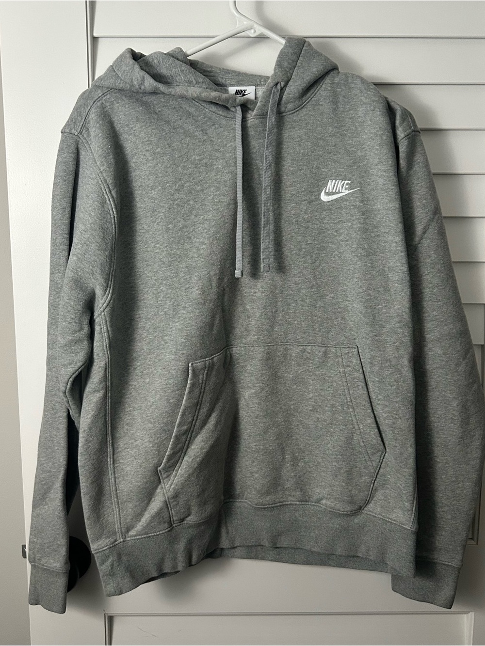 Nike Gray Hooded Pullover Sweatshirt with White Logo